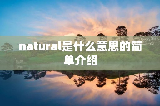natural是什么意思的简单介绍