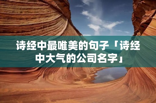 诗经中最唯美的句子「诗经中大气的公司名字」