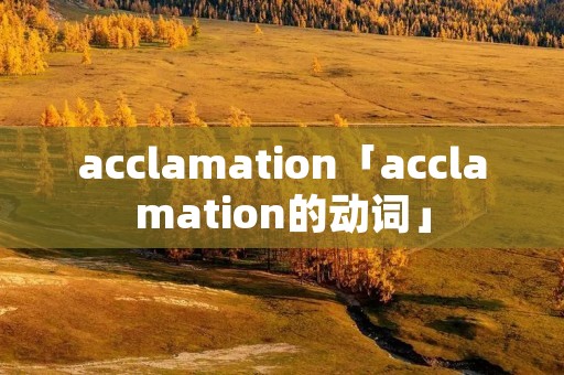 acclamation「acclamation的动词」