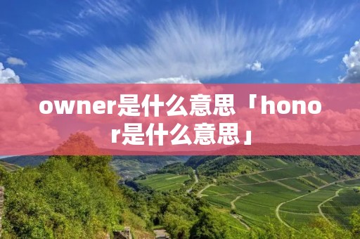 owner是什么意思「honor是什么意思」