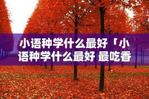 小语种学什么最好「小语种学什么最好 最吃香的小语种」 小语种学什么最好「小语种学什么最好 最吃香的小语种」