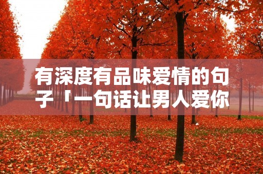 有深度有品味爱情的句子「一句话让男人爱你入骨」