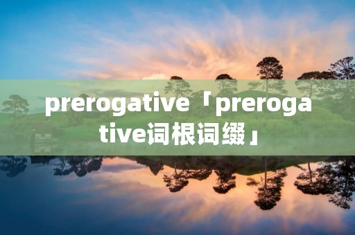 prerogative「prerogative词根词缀」