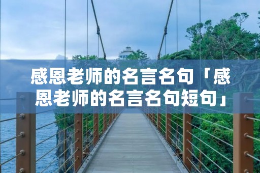 感恩老师的名言名句「感恩老师的名言名句短句」