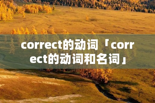 correct的动词「correct的动词和名词」