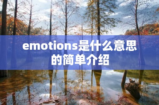 emotions是什么意思的简单介绍 emotions是什么意思的简单介绍
