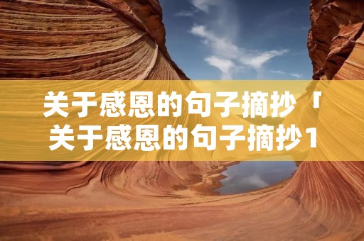 关于感恩的句子摘抄「关于感恩的句子摘抄15个字」