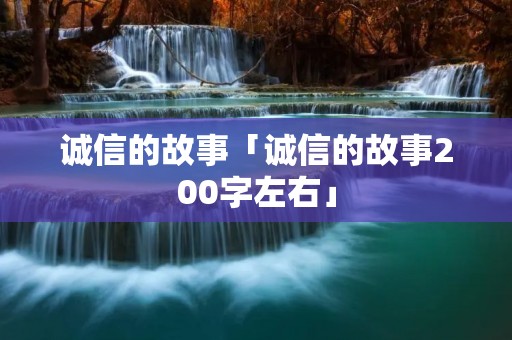 诚信的故事「诚信的故事200字左右」