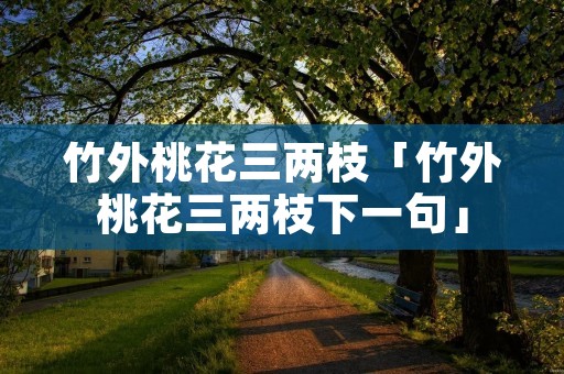 竹外桃花三两枝「竹外桃花三两枝下一句」