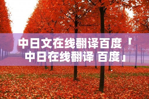中日文在线翻译百度「中日在线翻译 百度」 中日文在线翻译百度「中日在线翻译 百度」