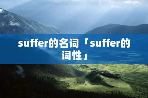 suffer的名词「suffer的词性」