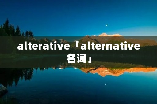 alterative「alternative名词」