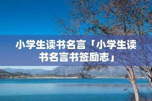 小学生读书名言「小学生读书名言书签励志」