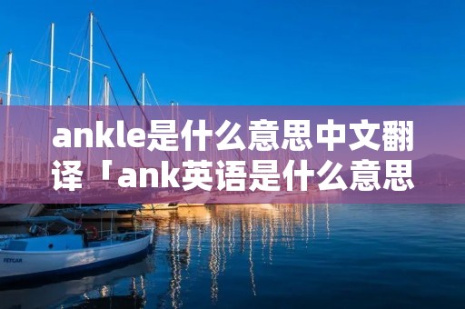 ankle是什么意思中文翻译「ank英语是什么意思」