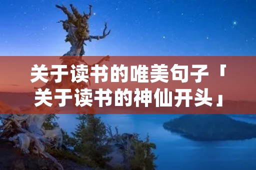 关于读书的唯美句子「关于读书的神仙开头」