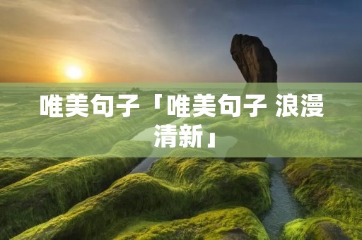 唯美句子「唯美句子 浪漫 清新」