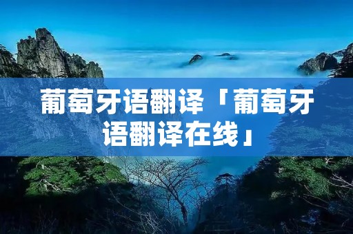 葡萄牙语翻译「葡萄牙语翻译在线」