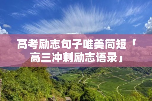 高考励志句子唯美简短「高三冲刺励志语录」