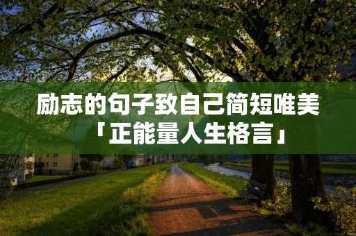 励志的句子致自己简短唯美「正能量人生格言」