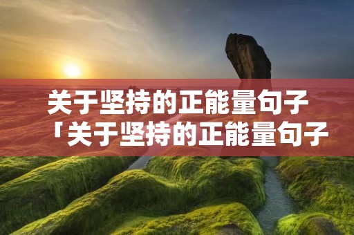 关于坚持的正能量句子「关于坚持的正能量句子抖音」