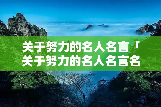 关于努力的名人名言「关于努力的名人名言名句」 关于努力的名人名言「关于努力的名人名言名句」