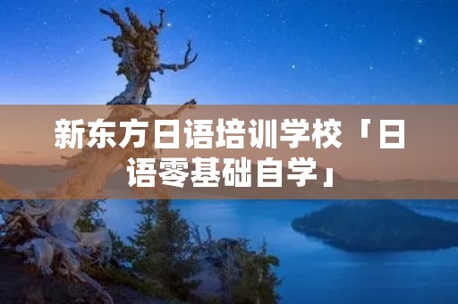新东方日语培训学校「日语零基础自学」