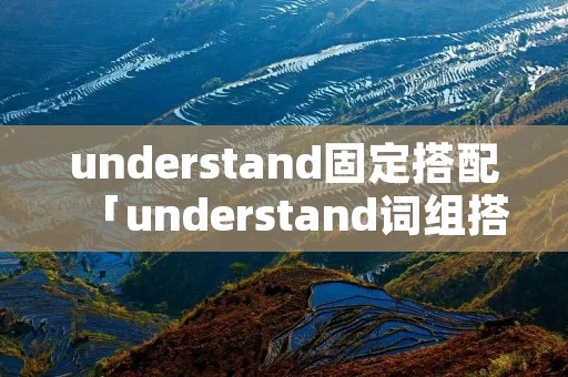 understand固定搭配「understand词组搭配」