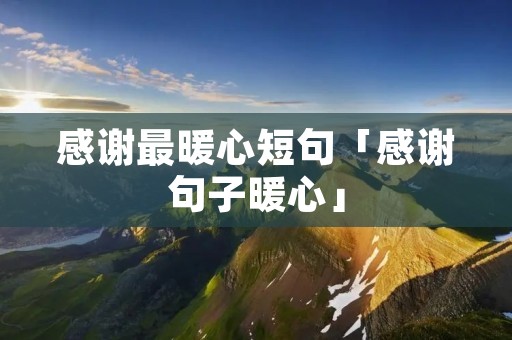 感谢最暖心短句「感谢句子暖心」