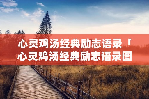 心灵鸡汤经典励志语录「心灵鸡汤经典励志语录图片」
