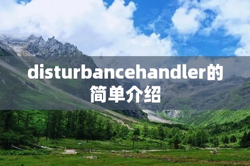 disturbancehandler的简单介绍
