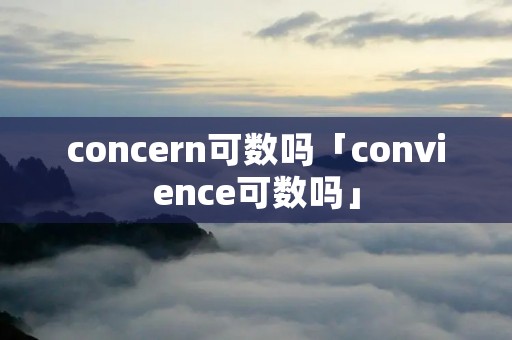 concern可数吗「convience可数吗」