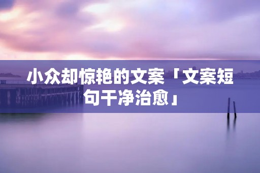 小众却惊艳的文案「文案短句干净治愈」