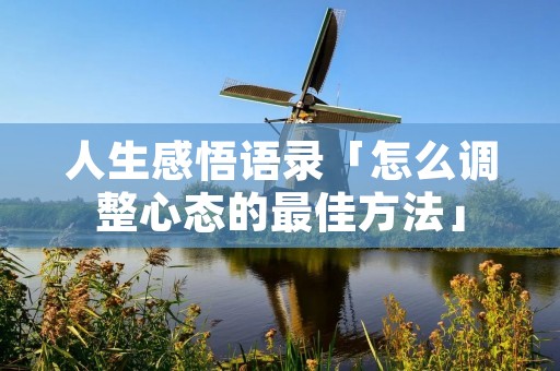 人生感悟语录「怎么调整心态的最佳方法」