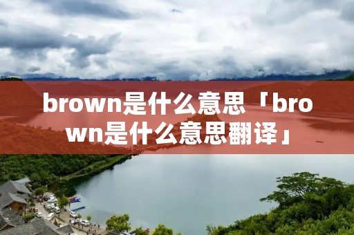 brown是什么意思「brown是什么意思翻译」
