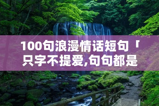 100句浪漫情话短句「只字不提爱,句句都是爱」