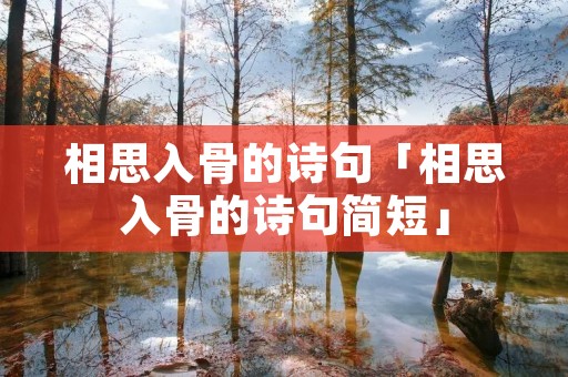 相思入骨的诗句「相思入骨的诗句简短」