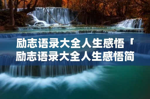 励志语录大全人生感悟「励志语录大全人生感悟简短」