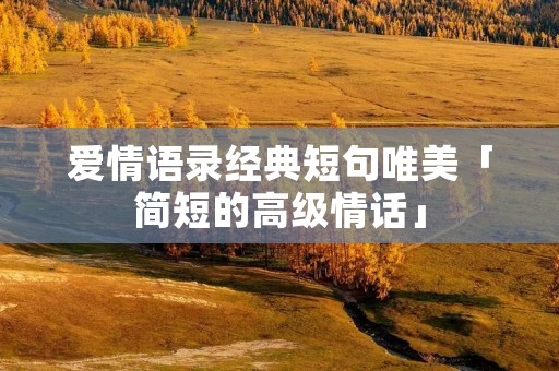 爱情语录经典短句唯美「简短的高级情话」