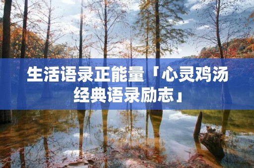 生活语录正能量「心灵鸡汤经典语录励志」