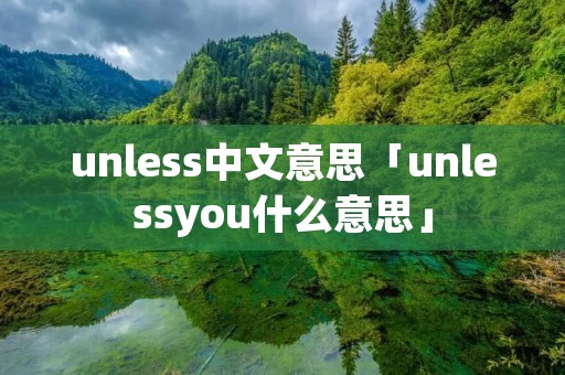 unless中文意思「unlessyou什么意思」