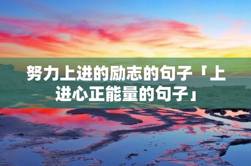 努力上进的励志的句子「上进心正能量的句子」