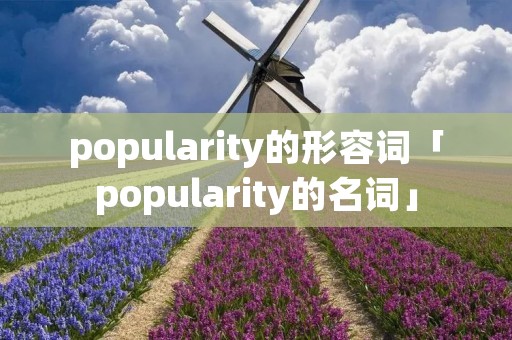 popularity的形容词「popularity的名词」