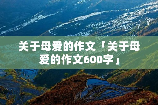 关于母爱的作文「关于母爱的作文600字」