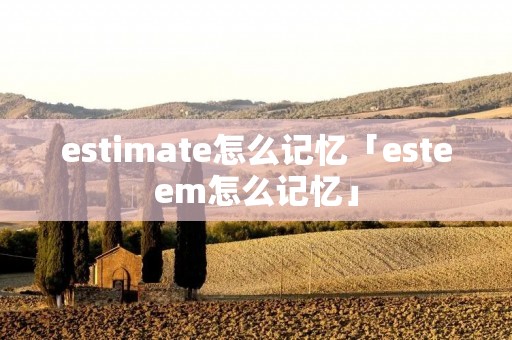 estimate怎么记忆「esteem怎么记忆」