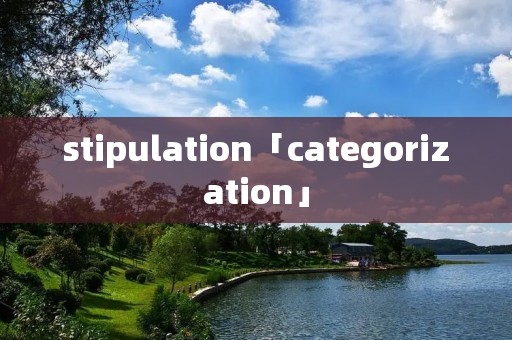 stipulation「categorization」