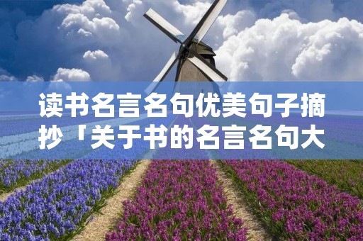 读书名言名句优美句子摘抄「关于书的名言名句大全」