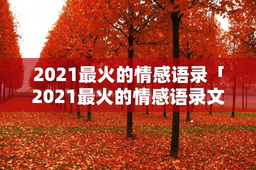 2021最火的情感语录「2021最火的情感语录文案」