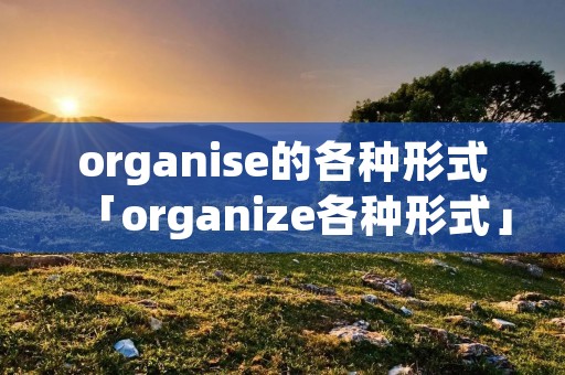 organise的各种形式「organize各种形式」