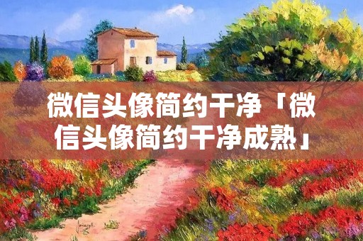 微信头像简约干净「微信头像简约干净成熟」
