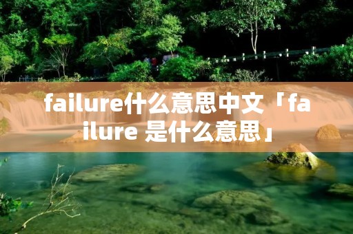 failure什么意思中文「failure 是什么意思」